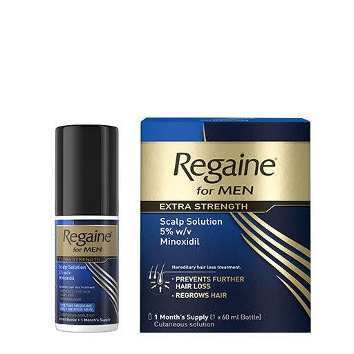 regaine for men to treat hair loss or male pattern baldness